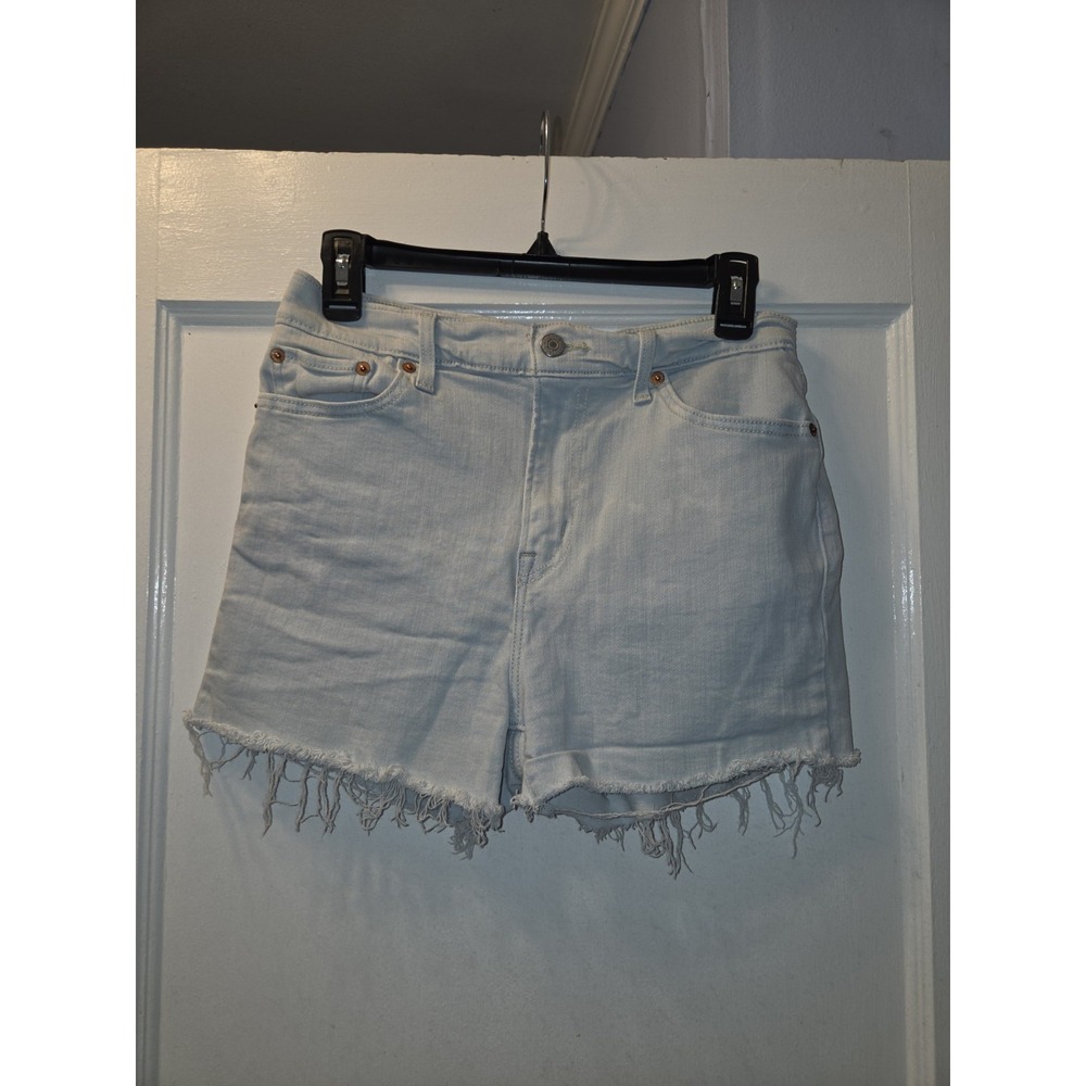 Levis 501 Original Denim Shorts Women W29 Light Wash Cutoff Distressed High Rise
